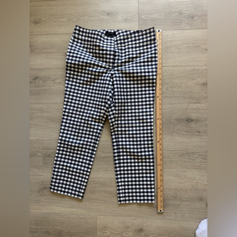 Ann Taylor Navy‎ and White Gingham Cropped Pants - Picture 6 of 9